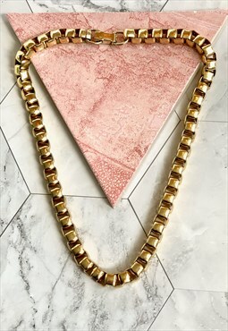 50s Gold Link Necklace Neck Chain Vintage Jewellery 
