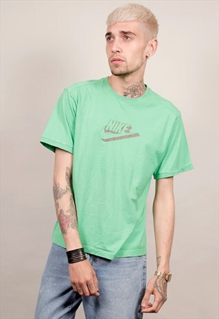 VINTAGE 90'S NIKE LOGO GREEN T-SHIRT