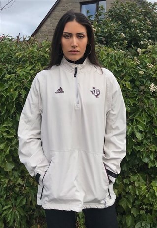 ADIDAS VINTAGE 1/4 ZIP WINDBREAKER SHELL PULLOVER JACKET