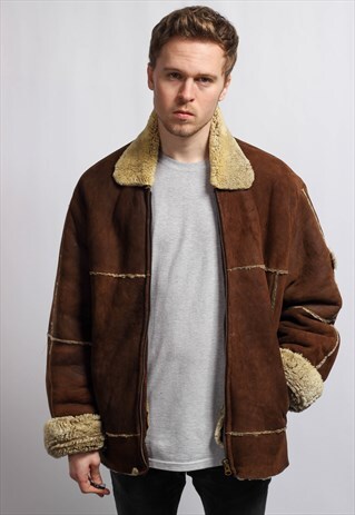 VINTAGE SUEDE SHERPA JACKET