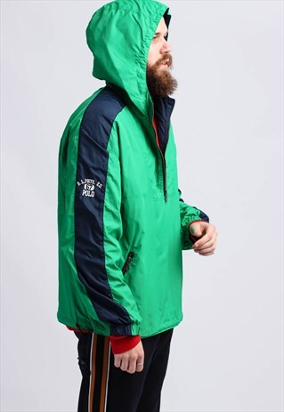 VINTAGE POLO RALPH LAUREN 1/2 ZIP SHELL JACKET