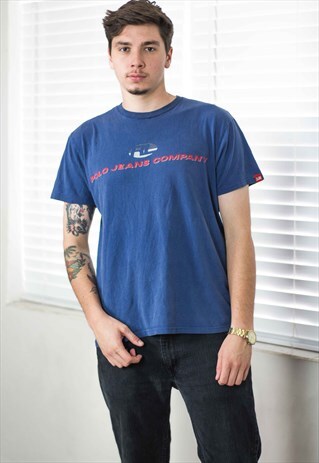 VINTAGE POLO RALPH LAUREN T-SHIRT LOGO 90S M 6.9