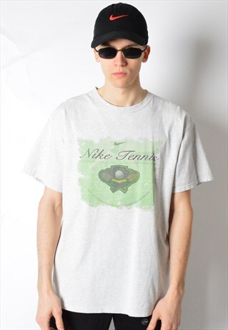 VINTAGE 90S GREY NIKE TENNIS SPORTS T-SHIRT