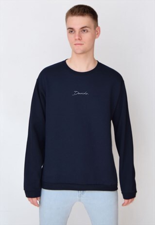 NAVY DECIDE (WHITE) SWEATSHIRT