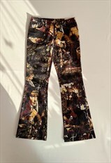Vintage Iceberg Premium Art Graphic Low Rise Flare Jeans S