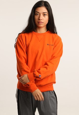 VINTAGE CHAMPION EMBROIDERED SPELL OUT SWEATSHIRT