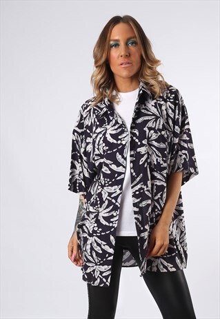 PRINT PATTERNED SHIRT OVERSIZED FITTED UK 18 - 20 (ADCB)
