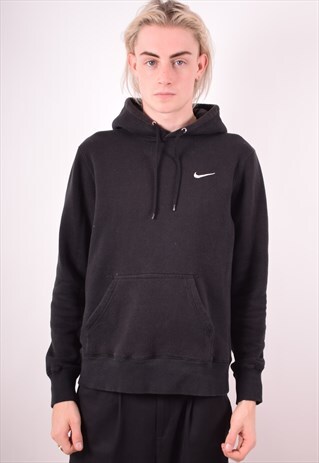NIKE MENS VINTAGE HOODIE JUMPER MEDIUM BLACK 90S