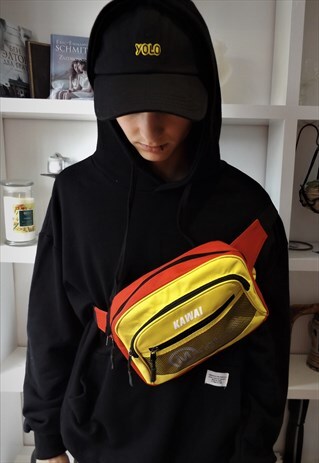 CONTRAST COLOR UNISEX KOREAN CHEST BAG CROSS BODY BUM BAG