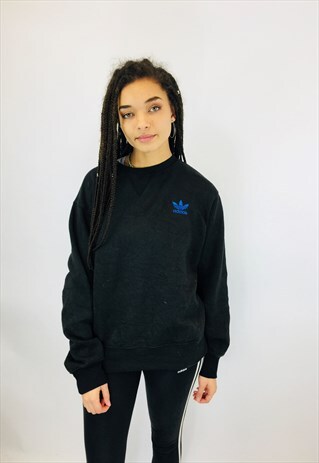 VINTAGE ADIDAS EMBROIDERED TREFOIL CROPPED SWEATSHIRT