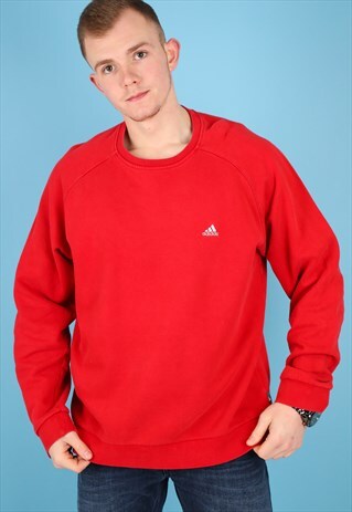 VINTAGE ADIDAS SWEATSHIRT IN RED NSW39
