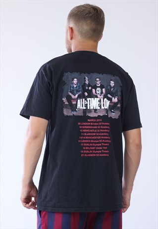 VINTAGE MENS ALL TIME LOW TOUR T-SHIRT BAND TEE