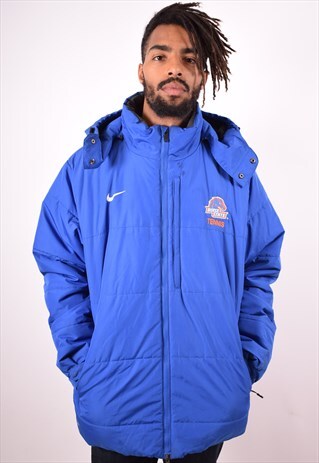 NIKE MENS VINTAGE BOISE STATE PADDED JACKET XL BLUE 90S