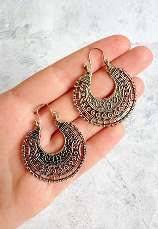 BOHO MANDALA HOOP EARRINGS
