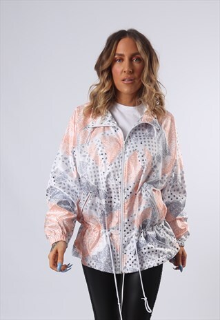 SHELL BOMBER PRINT PATTERNED JACKET OVERSIZED UK 12 (F2G)