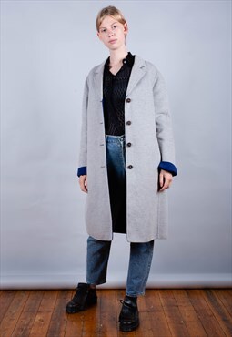 90's Jill Sander Grey Minimal Classic Overcoat - B1296