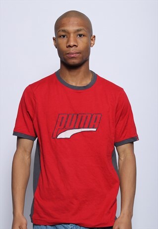 VINTAGE PUMA LOGO T-SHIRT RED