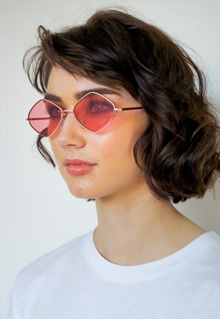 PINK DIAMOND SHAPE SUNGLASSES