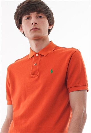 VINTAGE POLO RALPH LAUREN 90S ORANGE SHORT SLEEVE