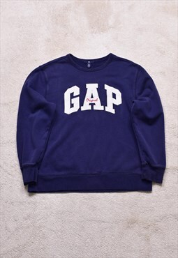 Women's Vintage Gap Navy Embroidered Sweater