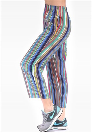 VINTAGE PALAZZO PANTS RAINBOW TROUSERS