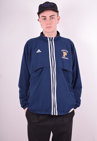 ADIDAS MENS VINTAGE TRACKSUIT TOP JACKET LARGE BLUE 90'S