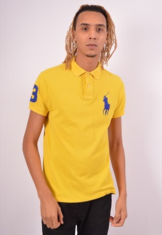 VINTAGE POLO RALPH LAUREN POLO SHIRT YELLOW