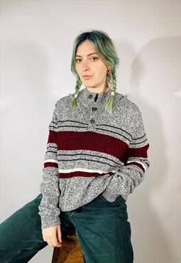 Vintage Size XL Chunky Knitted Patterned Jumper in Multi