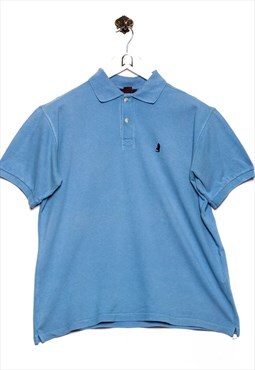 Vintage Marlboro Classics Polo Shirt Logo Embroidery Blue