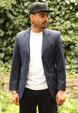 VINTAGE AQUASCUTUM STRIPED WOOL BLAZER