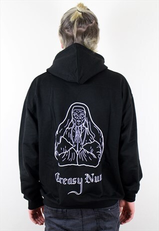 BLACK GREASY NUN ORIGINAL HOODIE