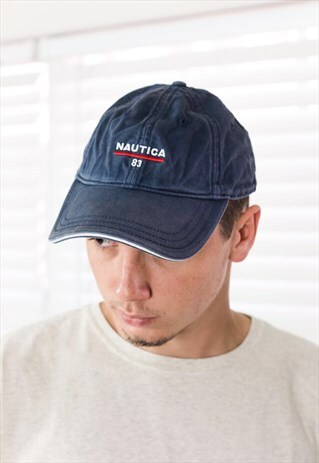 VINTAGE NAUTICA BASEBALL CAP HAT LOGO 90S X 3.7