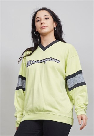 VINTAGE 90'S LIME GREEN CHAMPION SWEATSHIRT