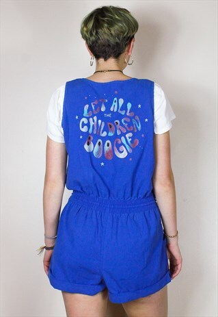 HANDPAINTED BOWIE STARMAN VINTAGE PLAYSUIT