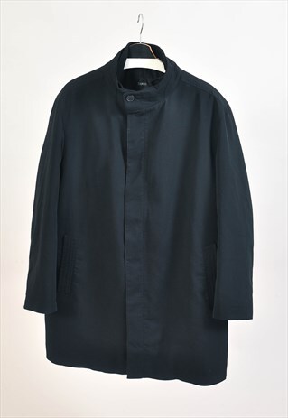 Vintage 00s lined Mac coat in black