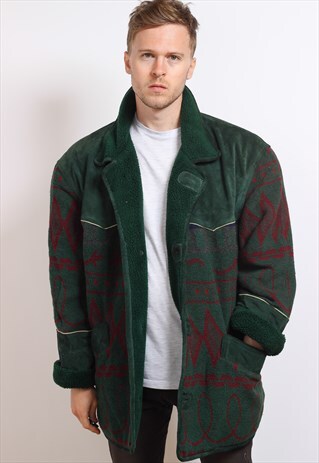 VINTAGE AZTEC FLEECE LINED JACKET