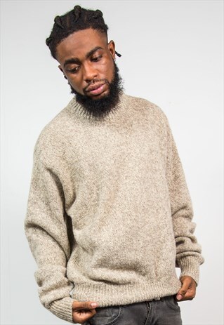 90'S VINTAGE BEIGE KNIT JUMPER