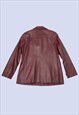 VINTAGE 90S PLUM PURPLE FAUX LEATHER JACKET 