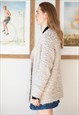 CREAM FLUFFY BUBBLE KNITTED LONG SLEEVE CARDIGAN