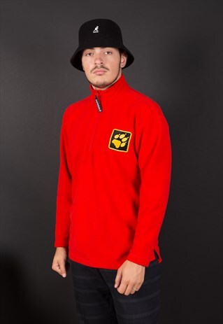 VINTAGE RED 1/2 ZIP JACK WOLFSKIN FLEECE