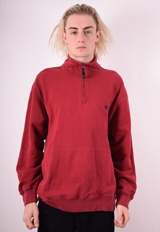 NAUTICA MENS VINTAGE SWEATSHIRT JUMPER XL MAROON 90S