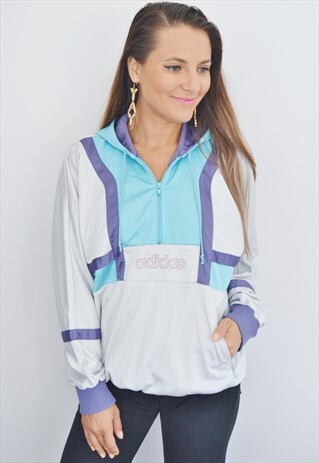 RARE 80S ADIDAS 1/4 ZIP SWEATSHIRT MADE IN WEST GERMANY