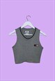 REWORKED VINTAGE ADIDAS GREY Y2K TANK CROP TOP