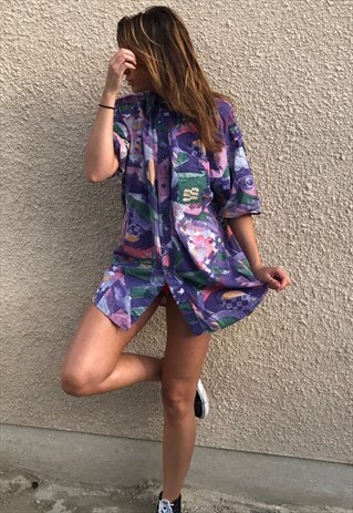 PATTERNED OVERSIZED RETRO VINTAGE UNISEX FESTIVAL SHIRT