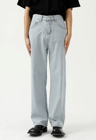 KALODIS SIMPLE LOOSE LIGHT COLOR CASUAL JEANS