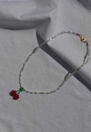 MON CHERI FAUX PEARL NECKLACE WITH 22K GOLD PLATED CLASP