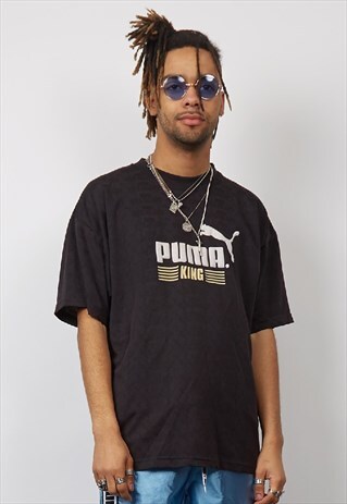 VINTAGE 90'S PUMA LOGO PRINT BLACK T-SHIRT
