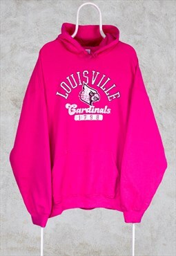 Vintage American Varsity Pink Hoodie Louisville Cardinals