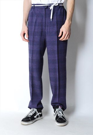 VINTAGE 90S UNISEX PURPLE CHECK PANTS