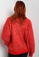 VINTAGE 80'S SPARKLY FESTIVE JUMPER RED